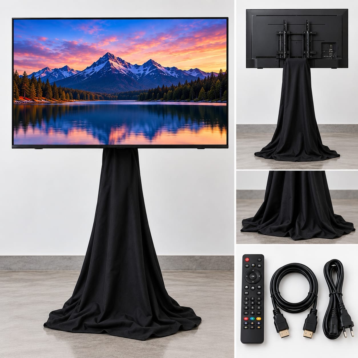 Sewa Smart TV 43 Inch Full HD + Stand Berbalut Kain Depok